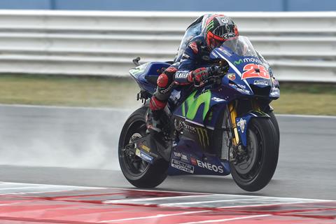 MotoGP: Viñales makes wet weather progress