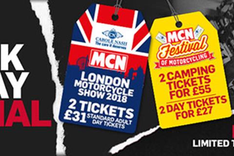 #BlackFriday deals for Carole Nash MCN London Motorcycle Show 2018!