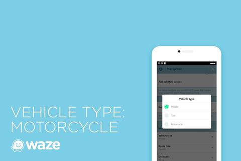 Waze adds navigation features for motorcycles