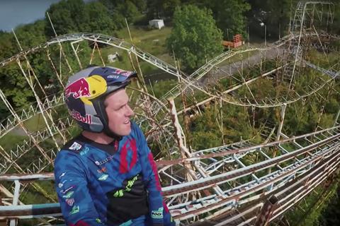 Watch: Dougie Lampkin ride around abandoned theme park