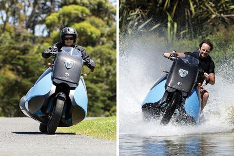 A scooter you can ride on water in 5 seconds