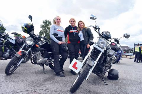 Hundreds of female bikers brave the weather at the world’s largest all-woman bike meet