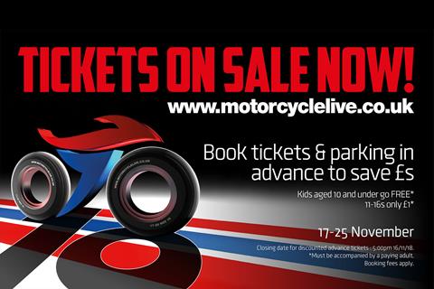 Advanced tickets available for Motorcycle Live 2018