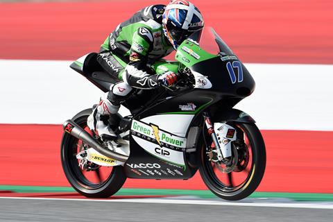 Moto3: McPhee fastest in the Austrian rain