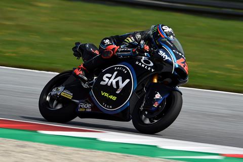 Moto2: Odendaal fastest in the rain but Bagnaia in the dry