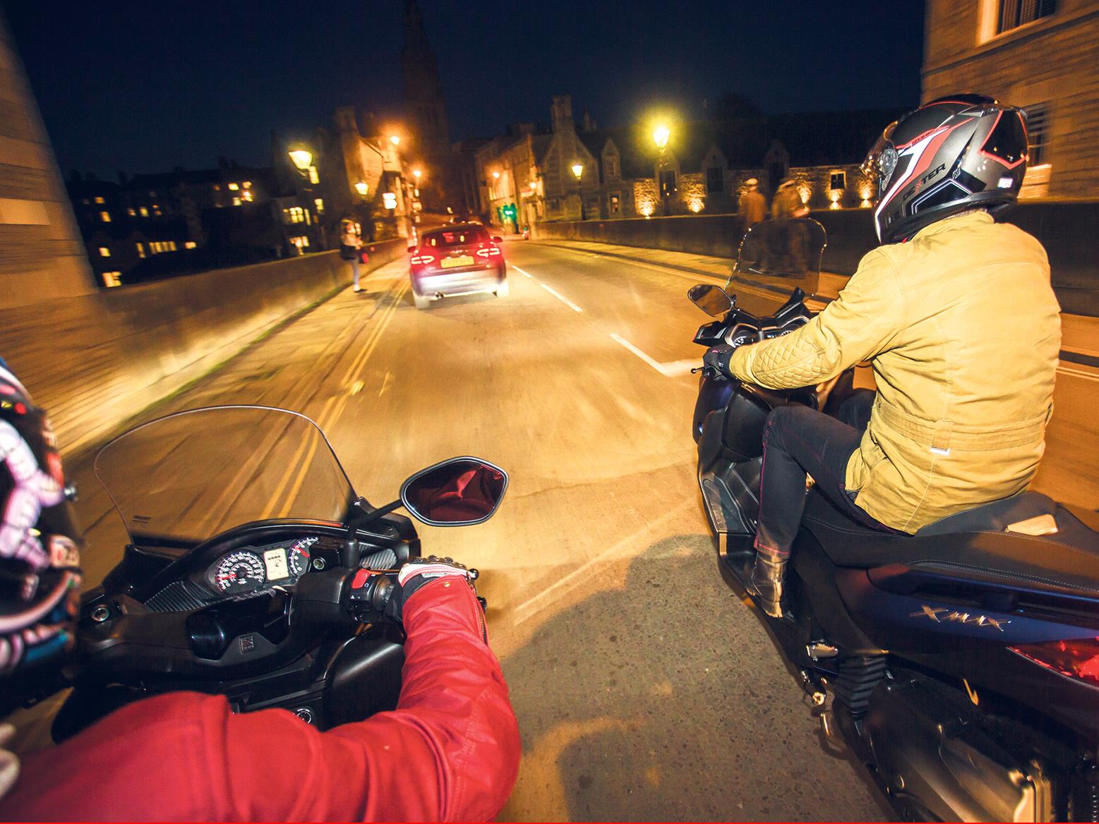 Riding a store bike at night