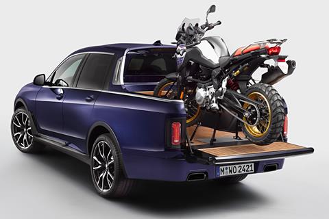 The ultimate adventure setup? X7 pickup concept carries F850GS Sport