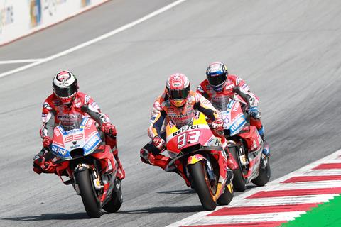 Dovi duffs up Marquez at last turn to win Austrian GP