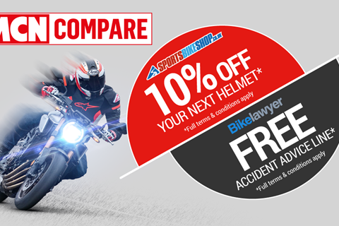 Get 10% off your next helmet with MCN Compare