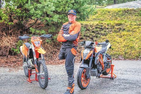 Video: Joacim Boive riding his KTM enduro bike off-road