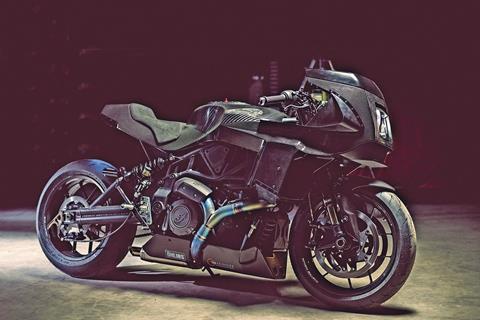 Customiser lightens Indian FTR with layers of sleek carbon fibre