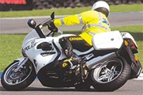 Police bikes are put through their paces at Donington