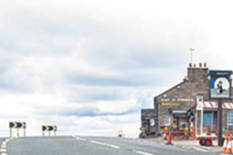 Cat and Fiddle among danger roads